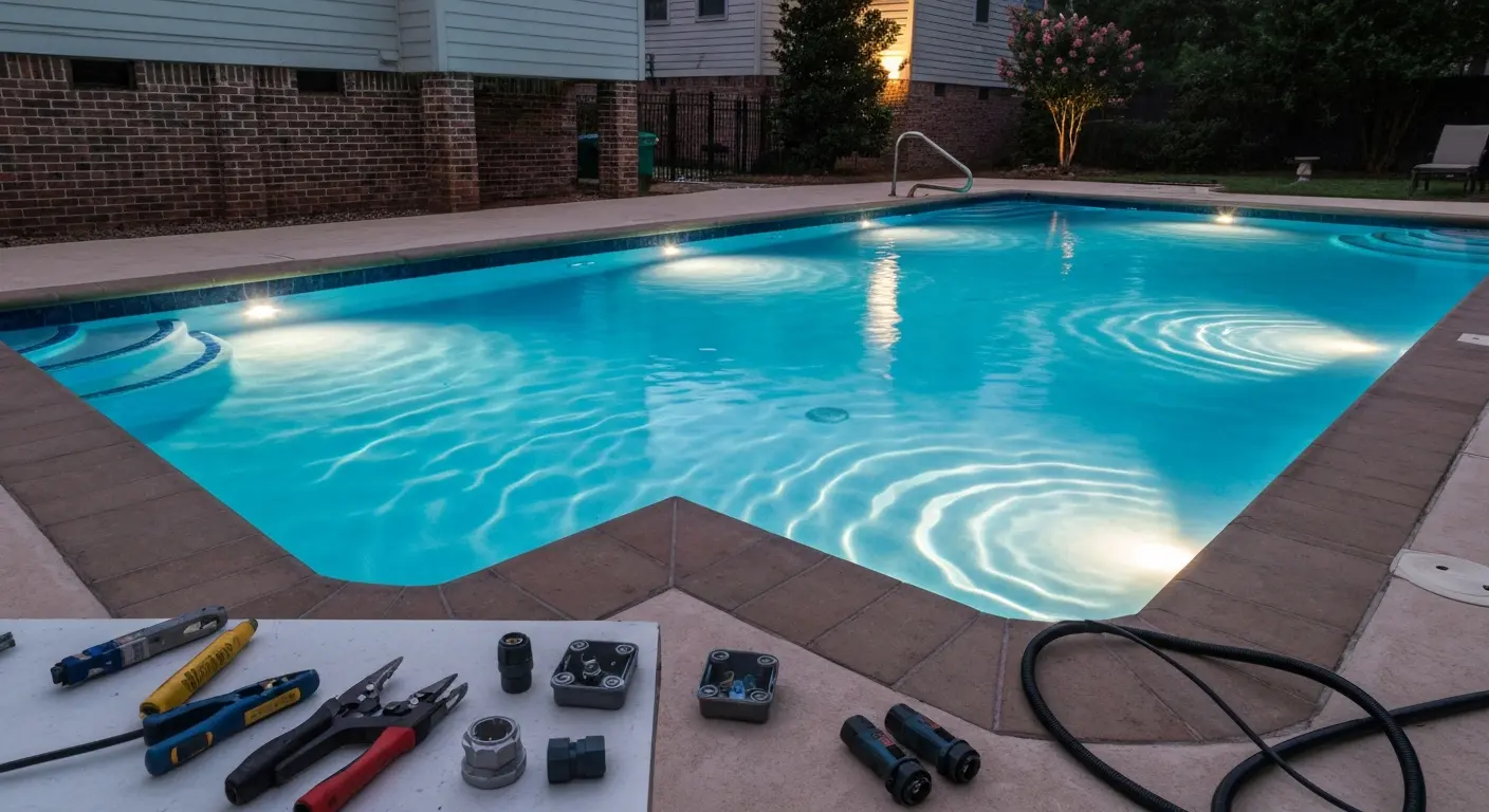 Pool lighting installation