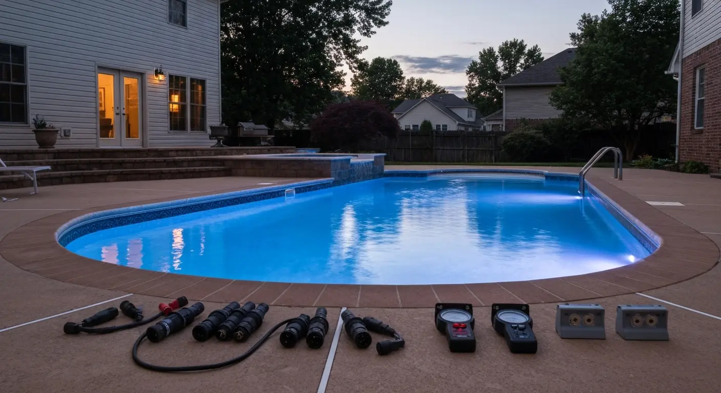 Pool lighting installation