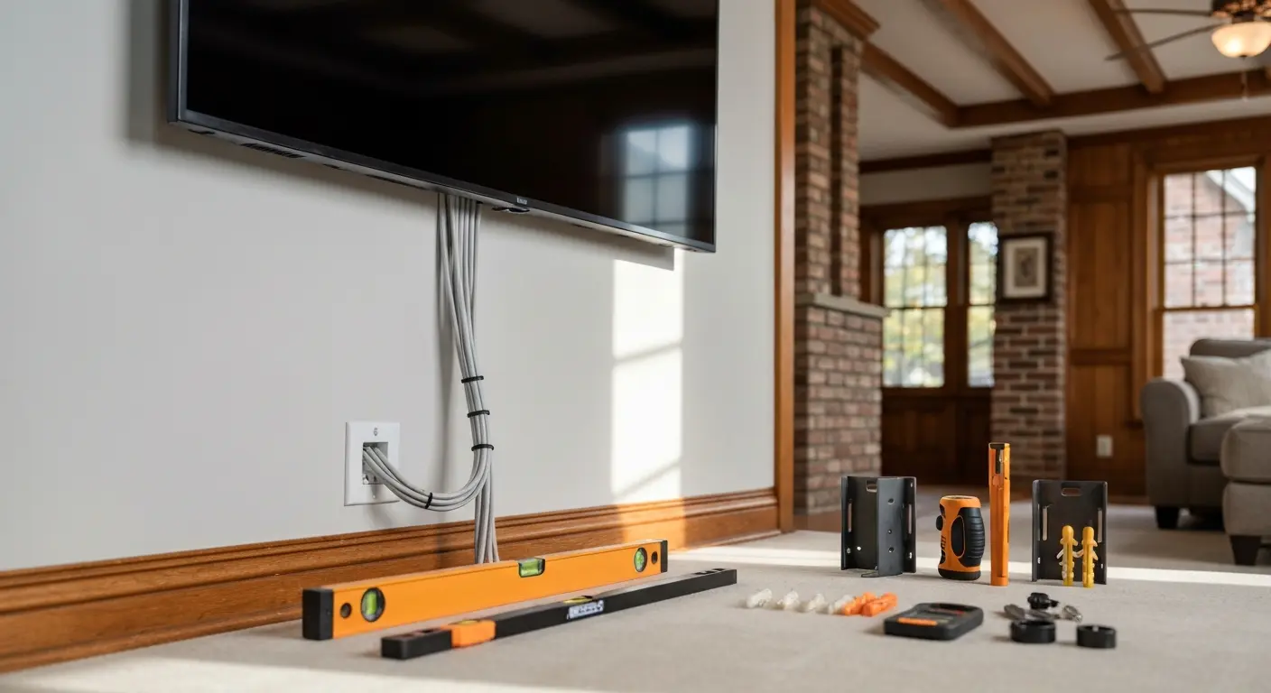 TV wall mount installation