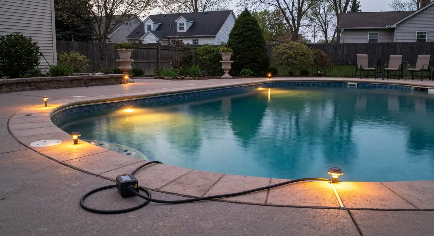 Pool lighting installation