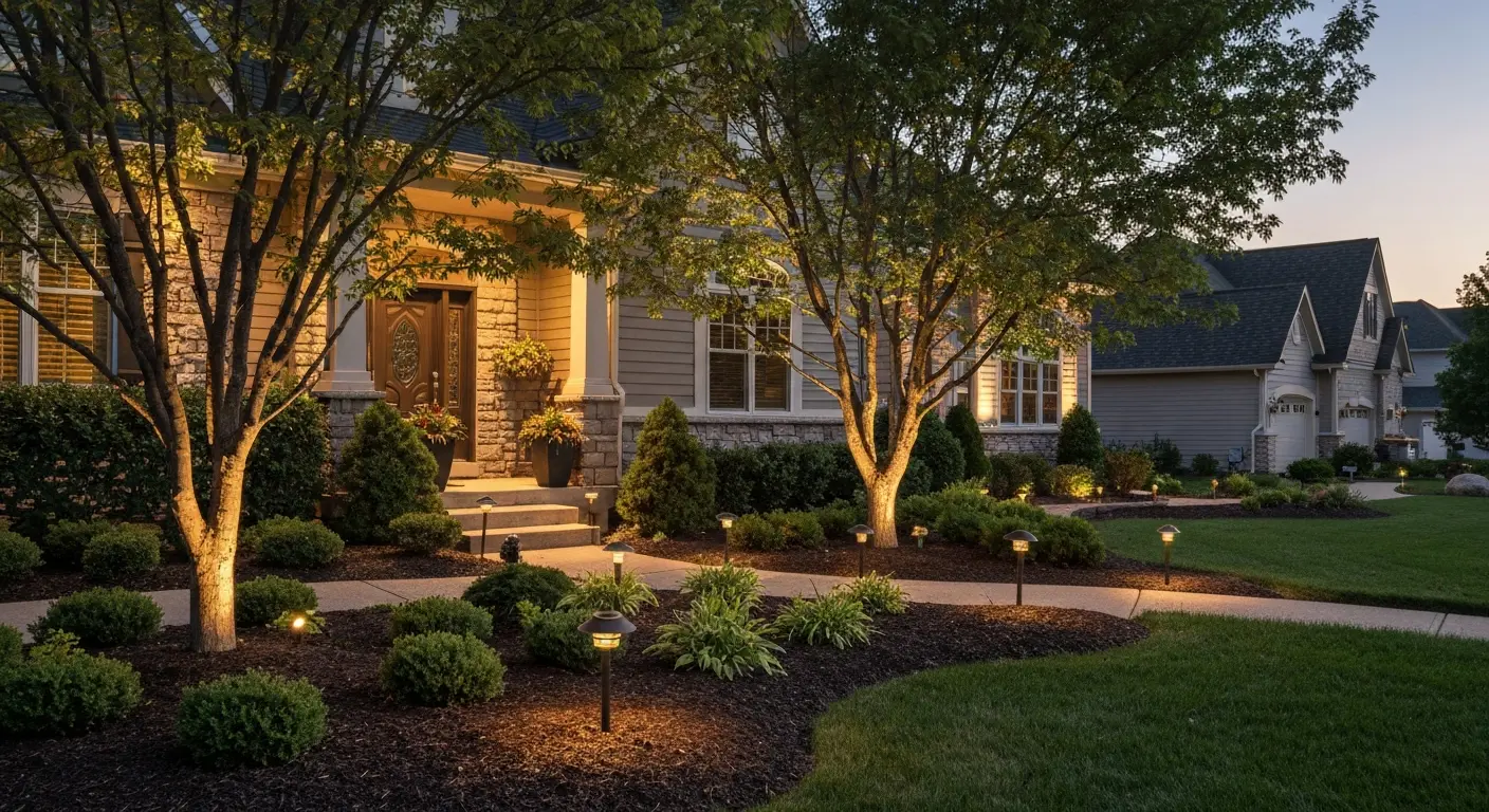 Landscape lighting in Lebanon home