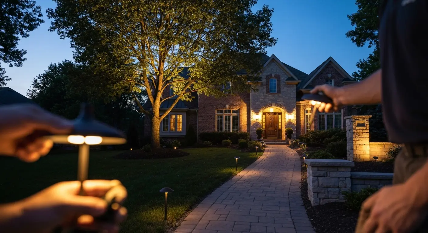 Landscape lighting in Florence yard