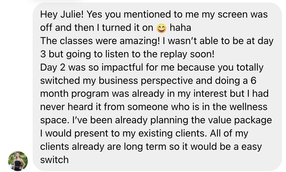 Testimonial highlight: It completely switched my business perspective