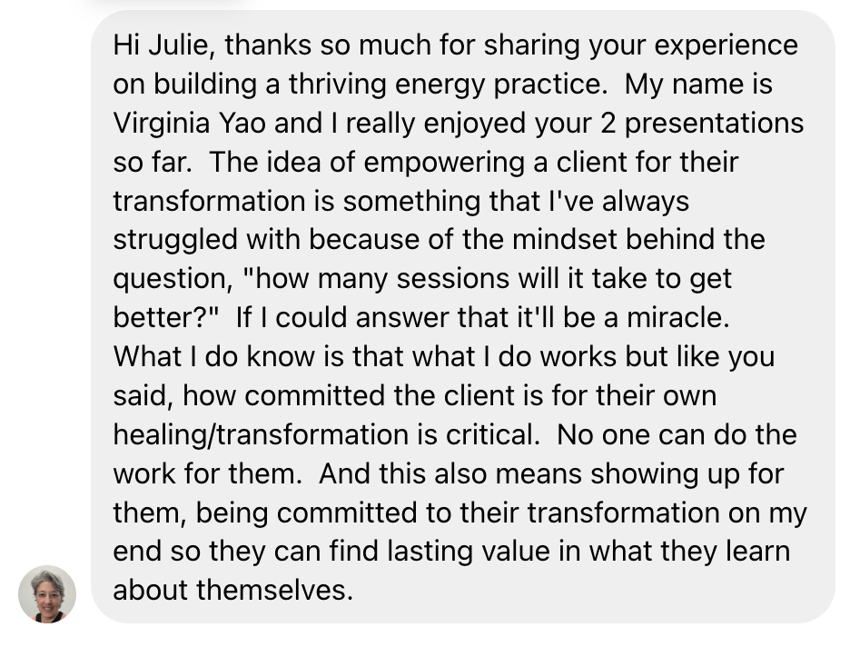 Testimonial from Virginia Yao