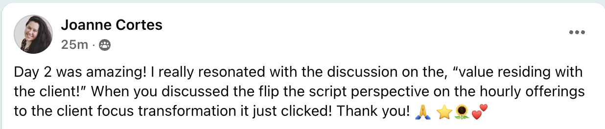 Testimonial from Joanne Cortes