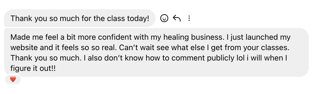 Testimonial highlight: More confident, and I just launched my website