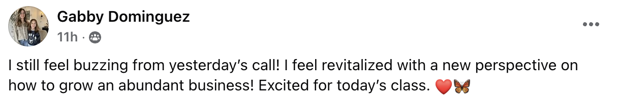 Testimonial from Gabby Dominguez