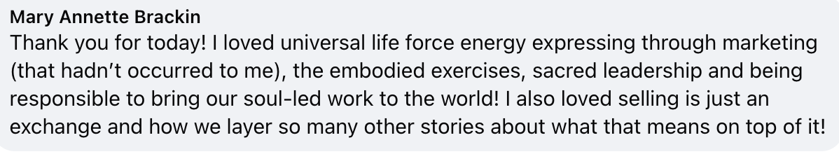 Testimonial from Mary Annette Brackin