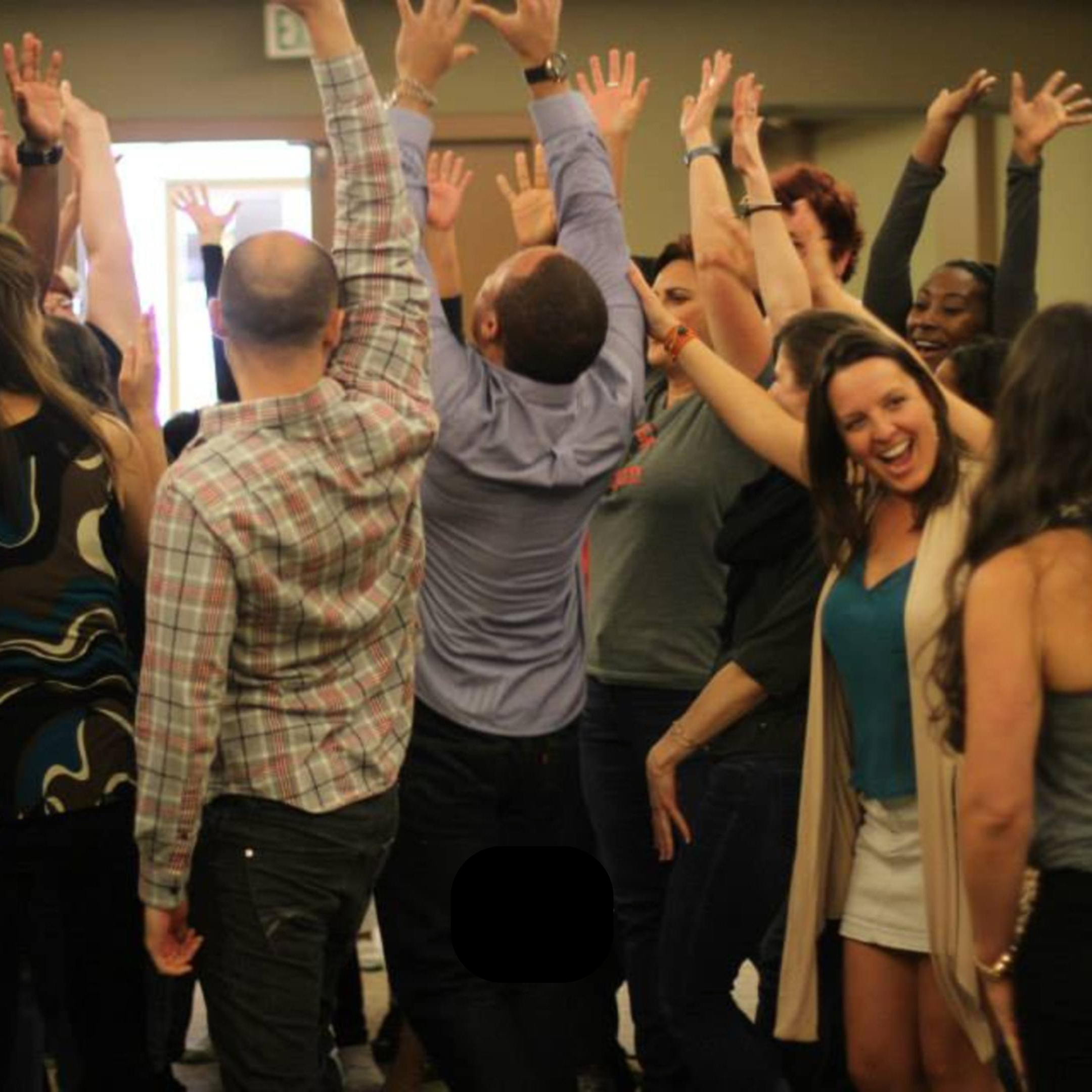Julie leading a group