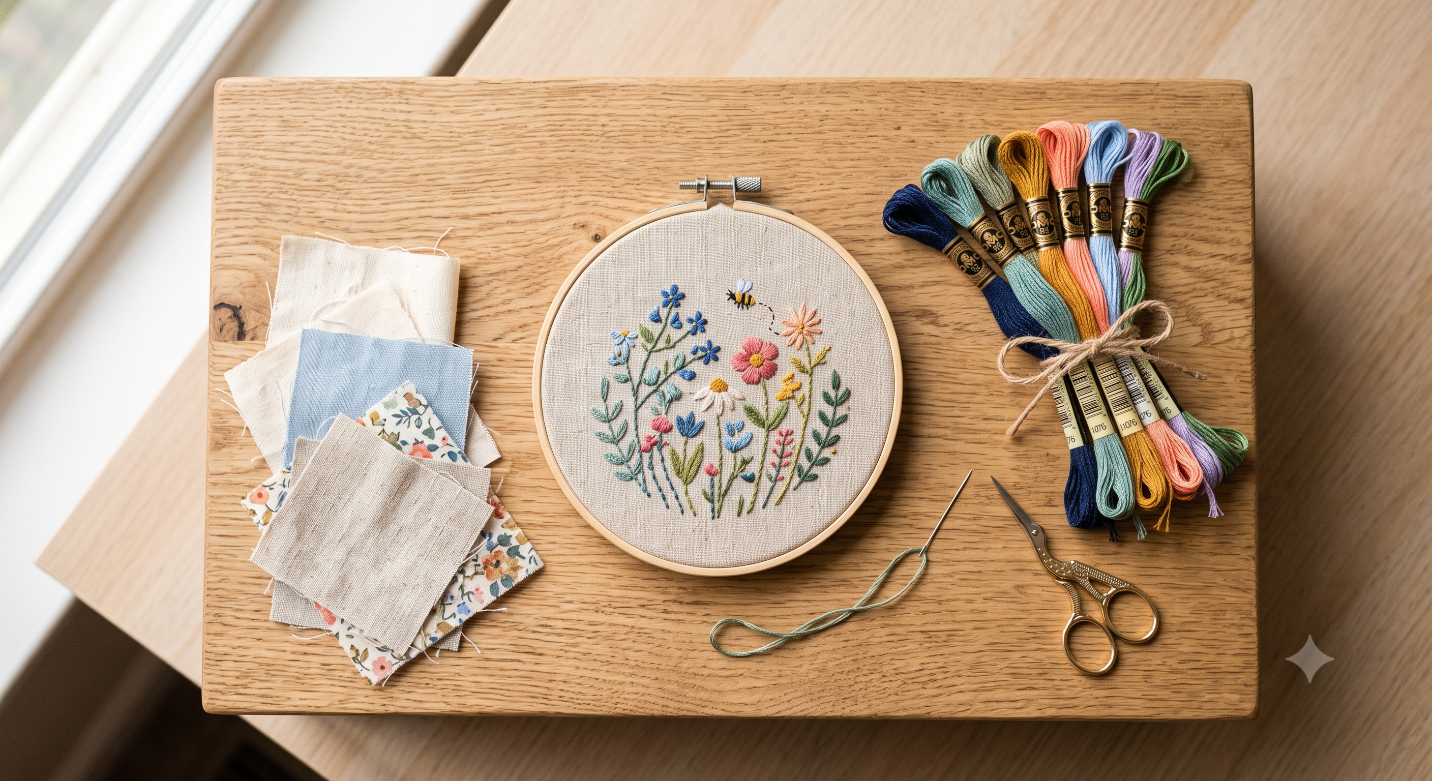 Hand embroidery hoop and floss supplies for beginners Hand embroidery hoop and floss supplies for beginners