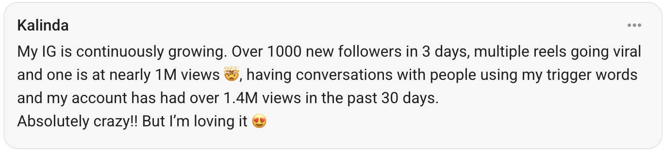 Testimonial screenshot