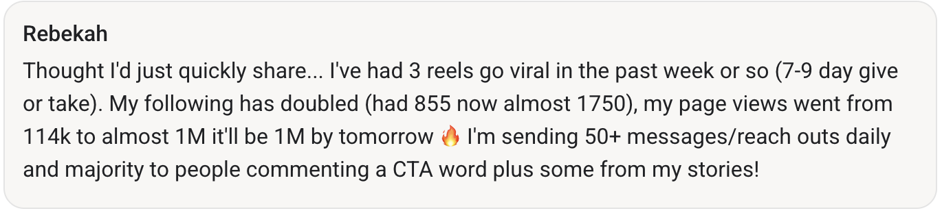 Testimonial screenshot