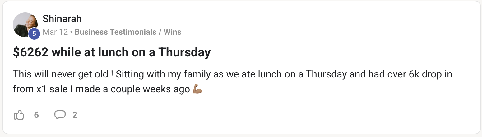 Testimonial screenshot