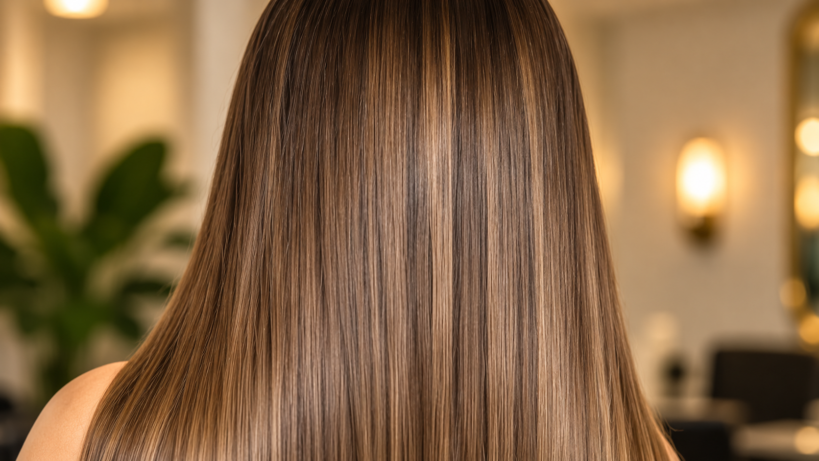 Smooth glossy hair after a Brazilian blowout