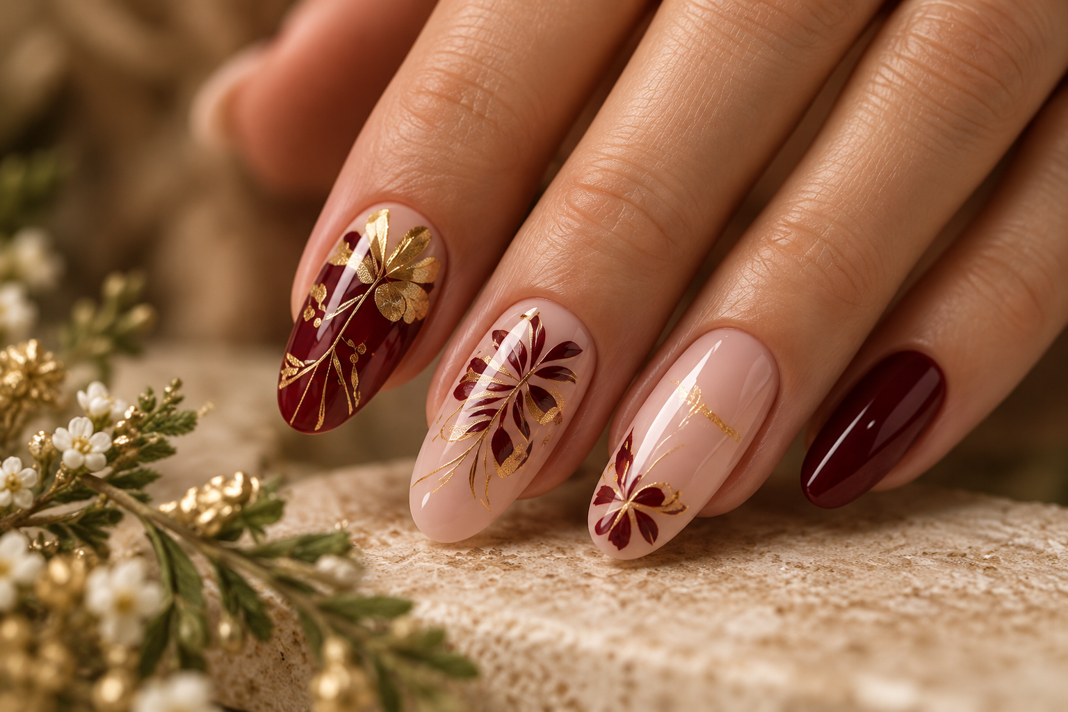 Detailed custom nail art