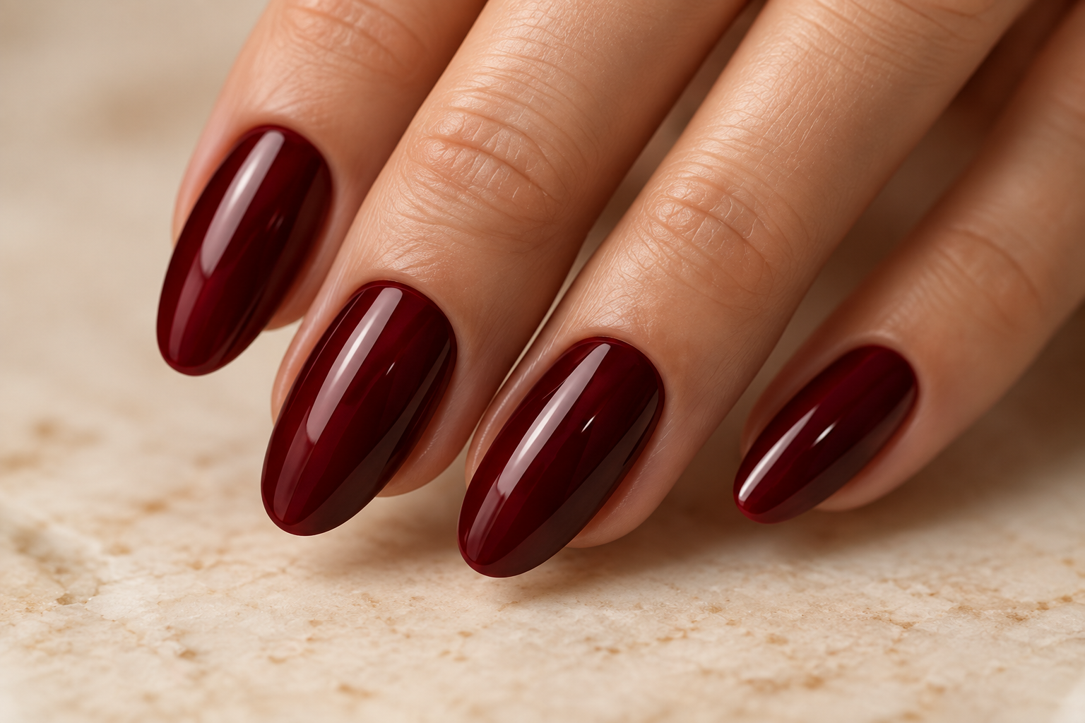 Glossy gel manicure