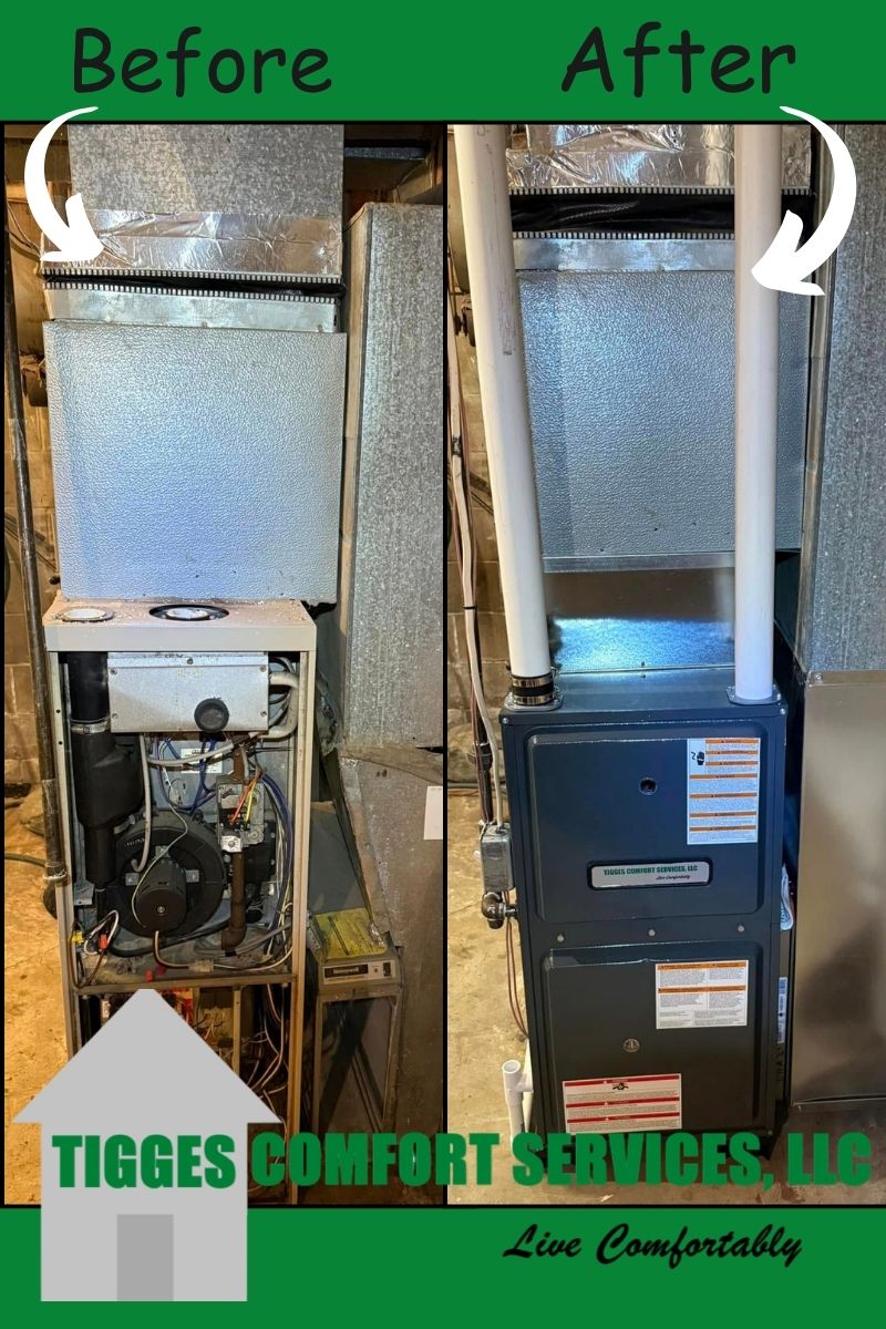 Furnace Install before & after - Tgges Comfort Services