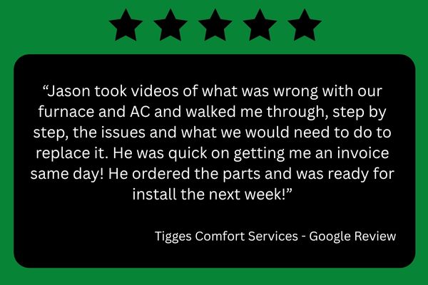 Tigges Comfort Services - Testimonial