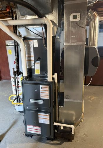 New Gas Furnace Installation - Dallas County Iowa with Tigges Comfort Services logo