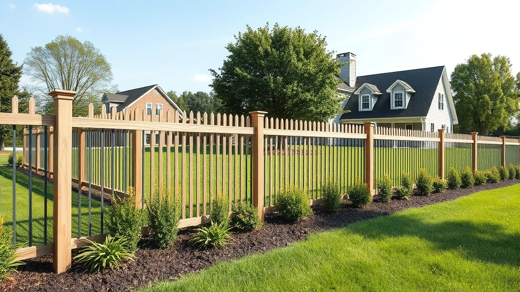 Fencing in Highland Springs, VA with a clear blue sky and green grass in the background.