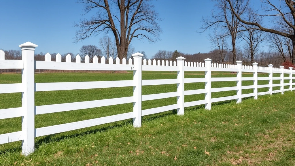Fencing in Gum Spring VA with a scenic background of trees and open fields.