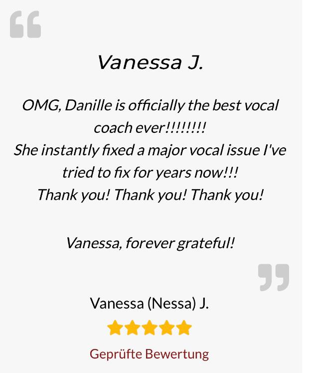 Image of Vanessa's appreciation words