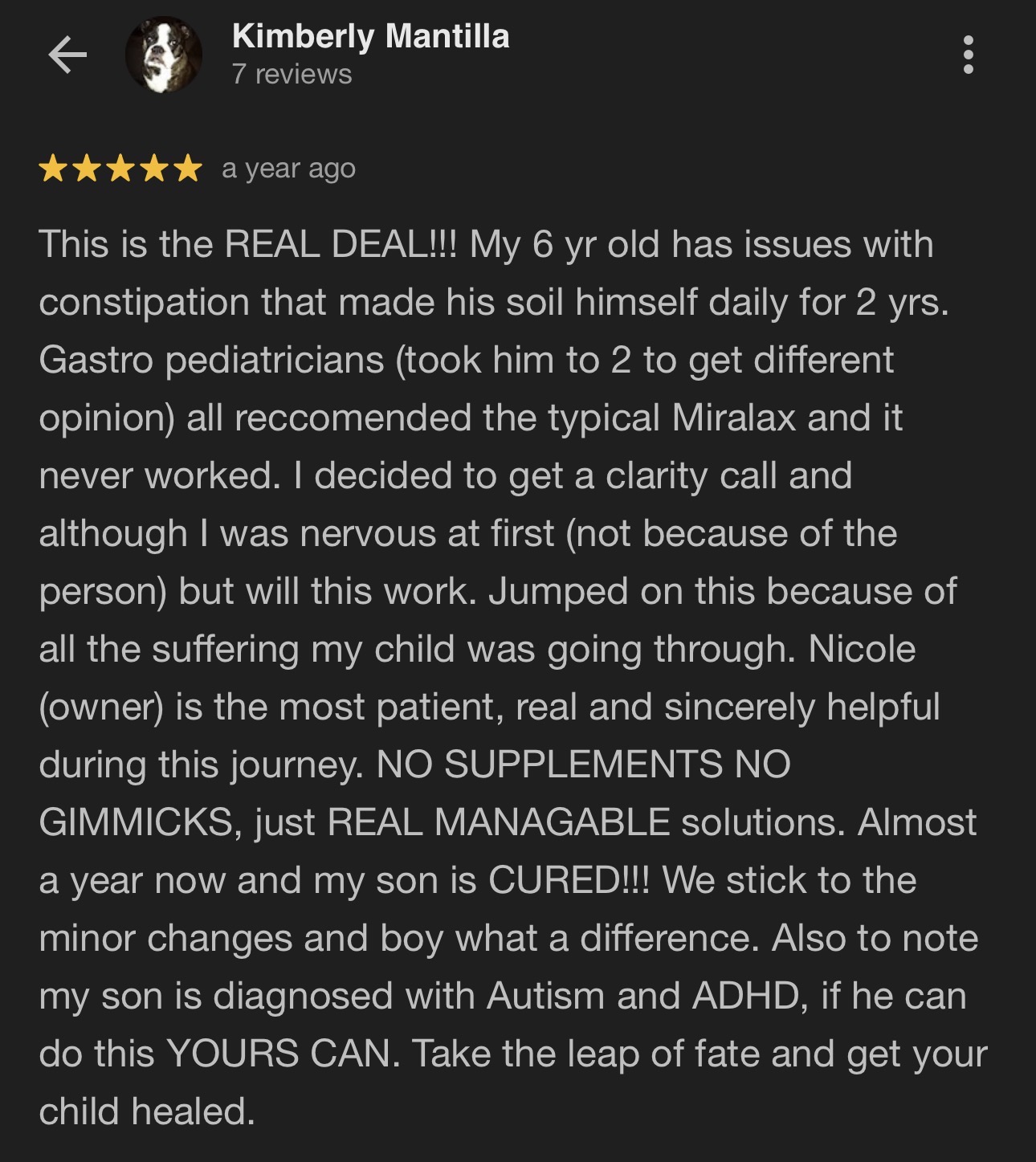 Parent testimonial about Rootin' for Poopin'