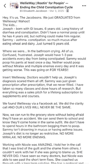 Parent testimonial about Rootin' for Poopin'