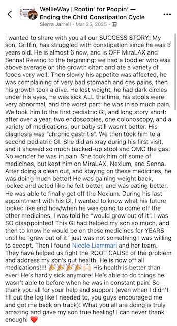 Parent testimonial about Rootin' for Poopin'