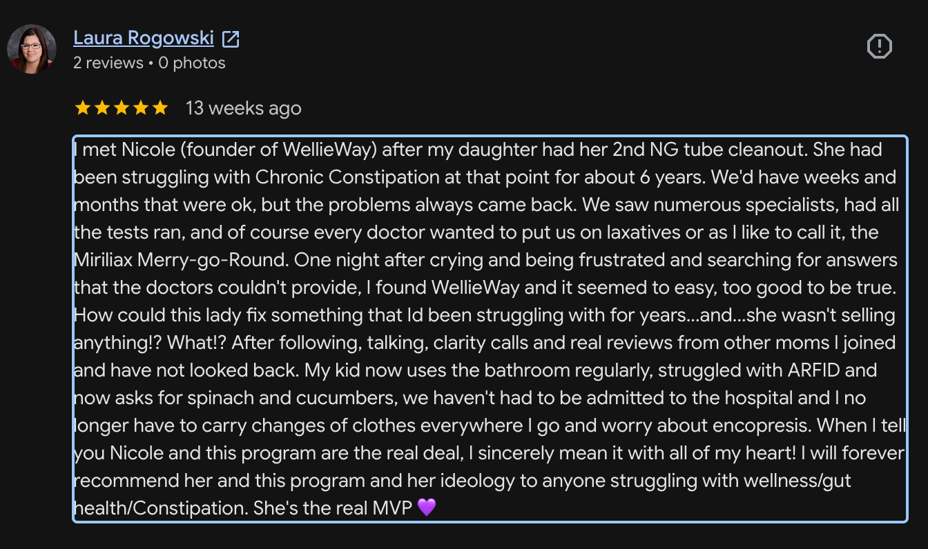 Original Google review screenshot — Laura Rogowski