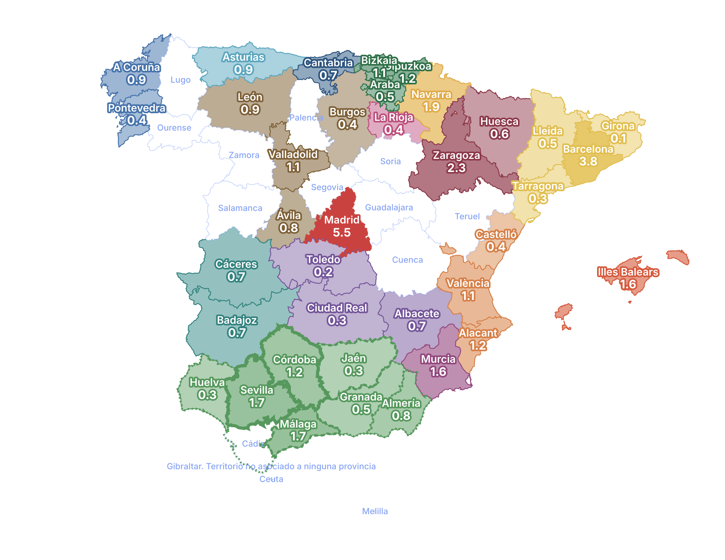 Mapa Huella Logística España