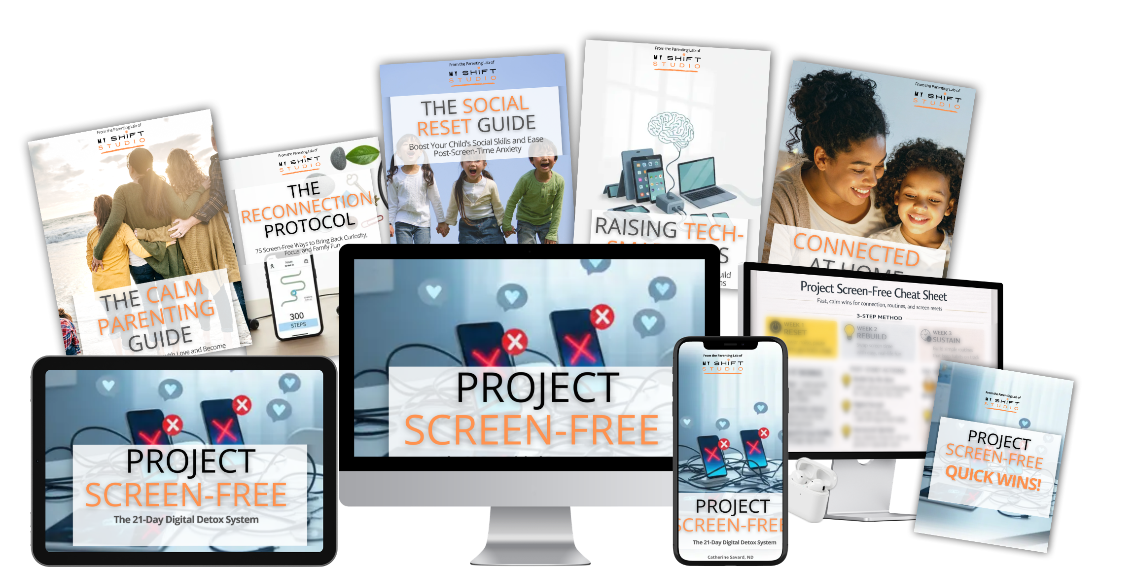 Project Screen-Free complete bundle: eBook, 5 bonus guides, cheat sheet and quick wins