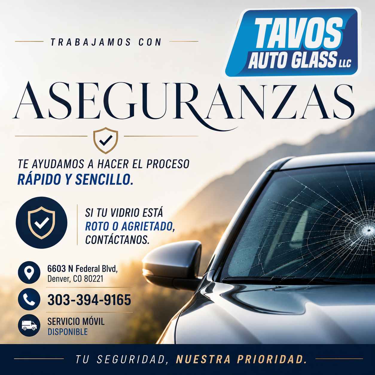 Tavos Auto Glass Chevrolet Windshield Service service in the Denver area