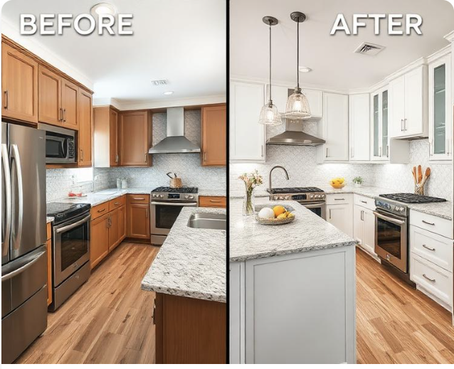 Kitchen renovation before and after