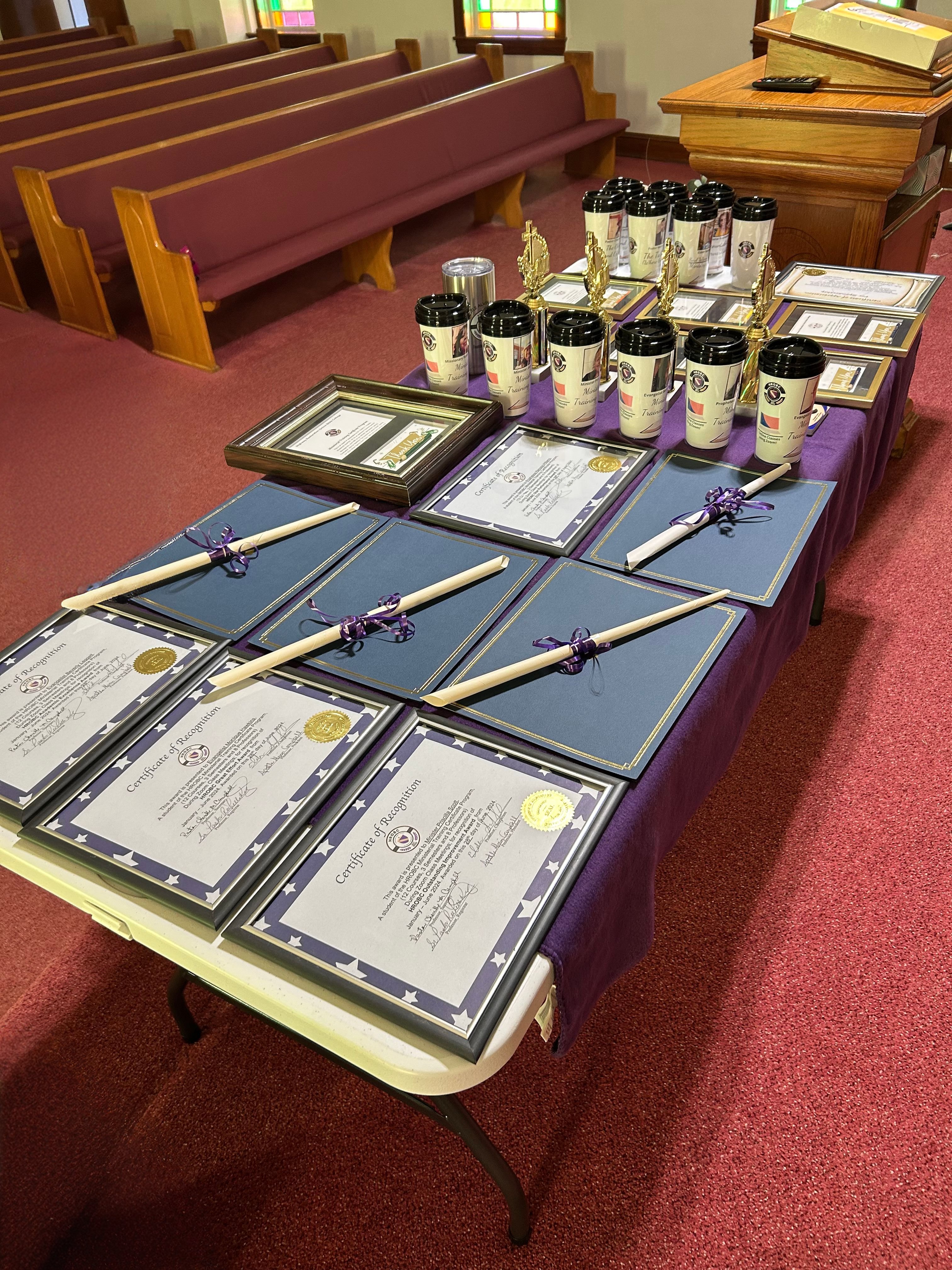 HROBC Certificates & Awards Table