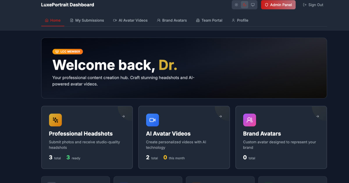 LuxePortrait Client Portal