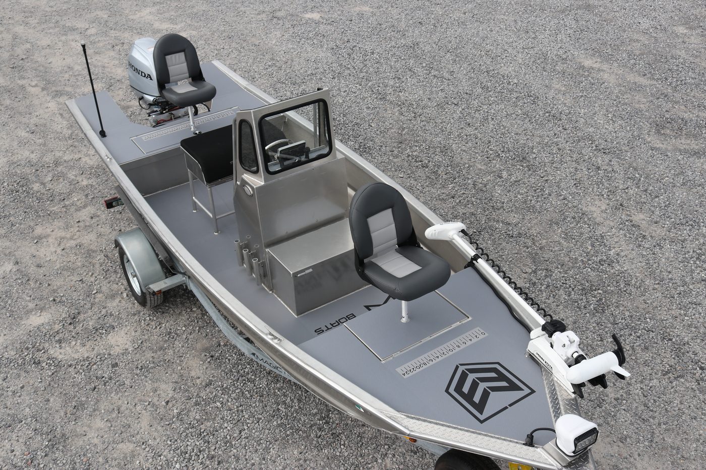 Recreational Vee 185 with fishing deck and seating