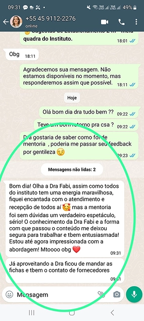 Depoimento Print do Whatsapp