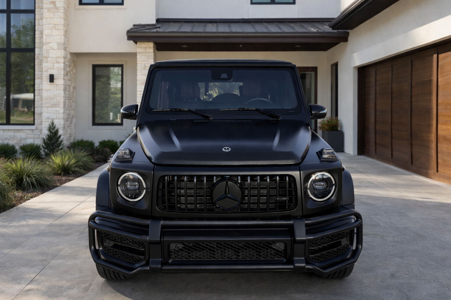 Black Mercedes G Wagon airport pickup rental at Dallas airport