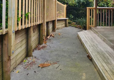 Wooden retaining wall installtion in Northland