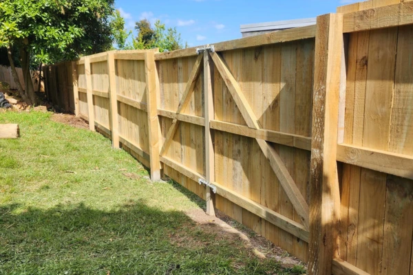 Newly built timber gate in Northland