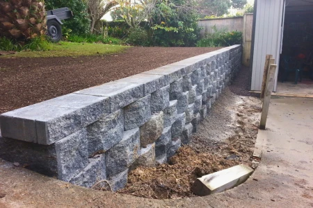 Brick Retaining Wall Installation