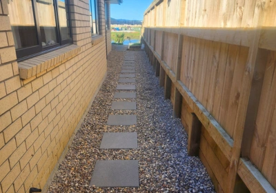 Newly Built Pathway - Pebbles & Paving