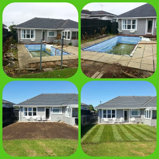 Pool removal and lawn installation