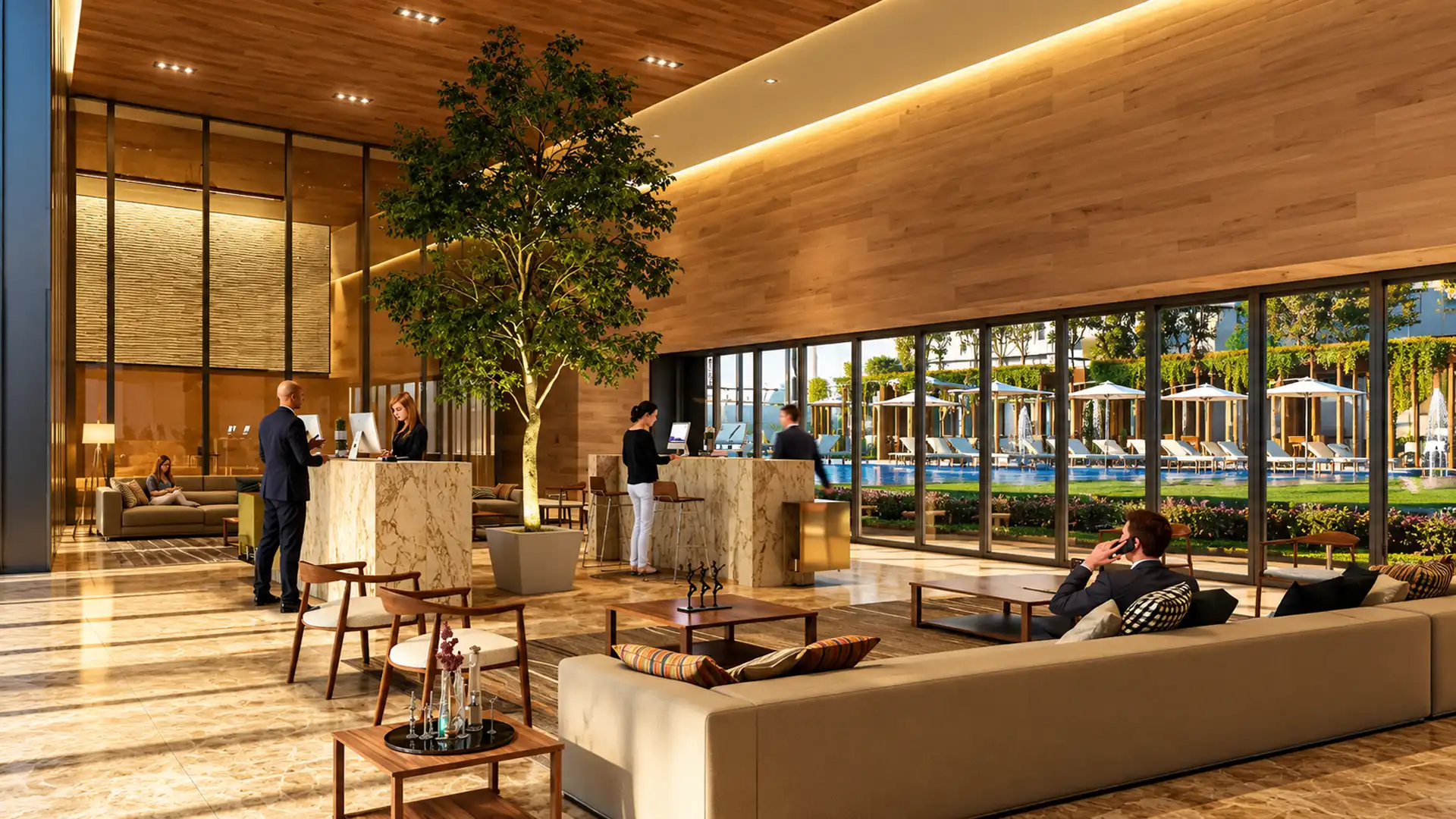 Lobby y acceso de GANIA Bosque Real
