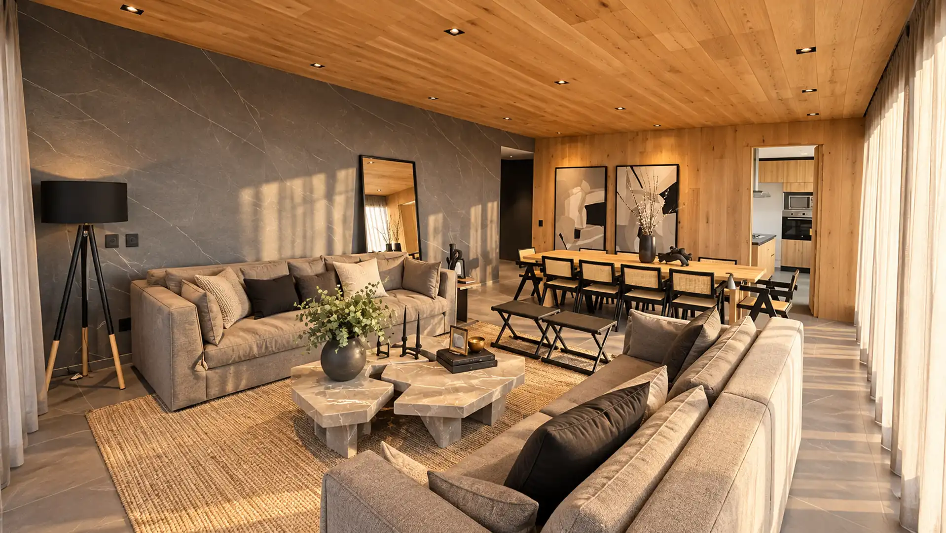 Estancia familiar del showroom