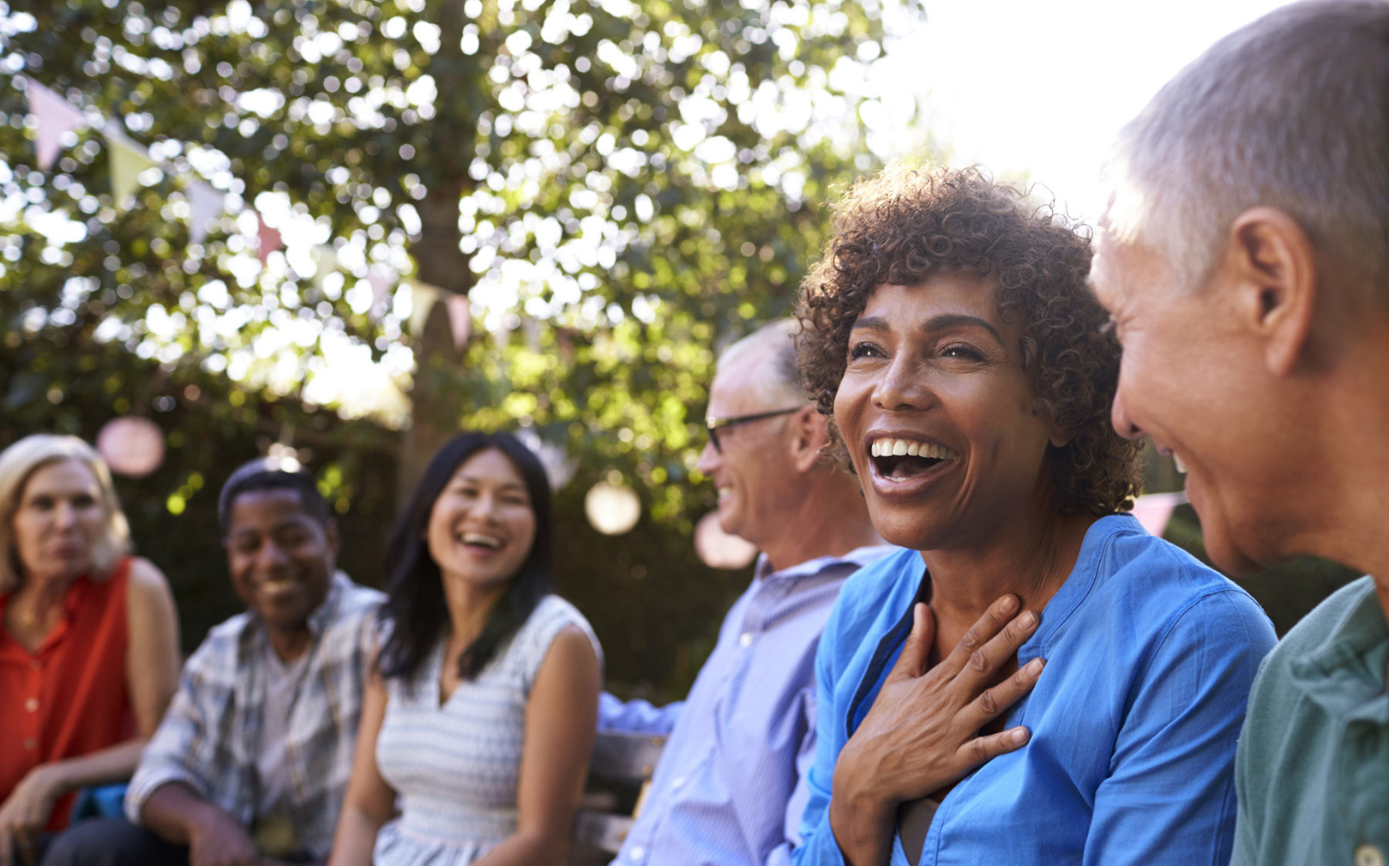 Happy parent learning about Montessori education