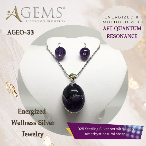 AGEO-33 Energized Silver Pendant And Earring Set