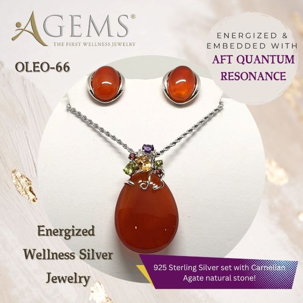 OLEO-66: Energized Silver Pendant And Earring Set