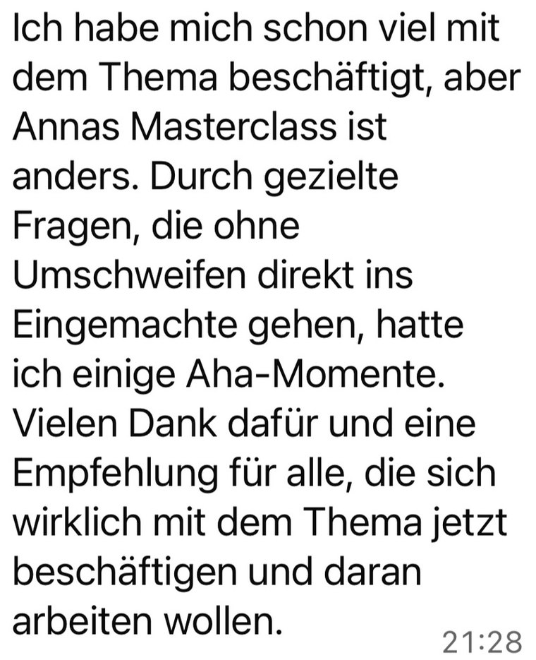 Rueckmeldung einer Teilnehmerin
